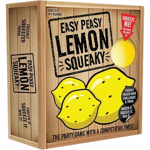 image:imageEasy Peasy Lemon Squeaky Game  Ideal Family Board Game for Kids and Adults Unique Mix of Trivia Mental and Physical Challenges Suitable for Ages 12  4 Players